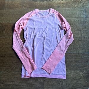 Lululemon swiftly long sleeve pink and orange
